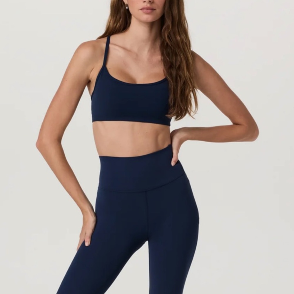 Vuori All The Feels Bra in Blue Coast